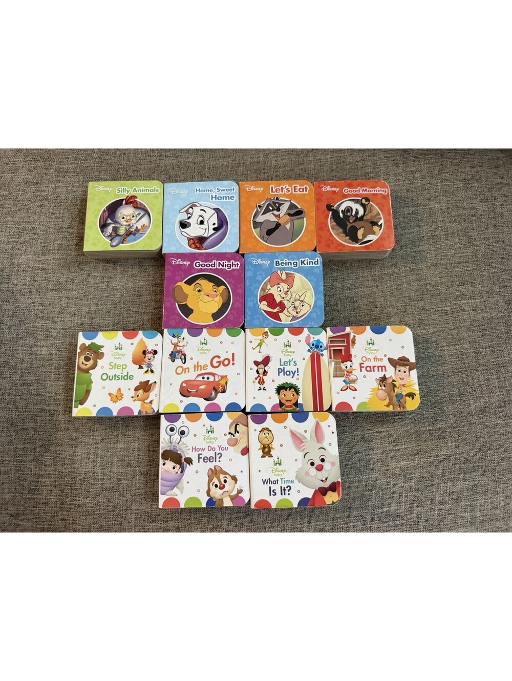 Disney Baby Board Books Lot of 12 Chunky Board Books Toddler Read Along Set